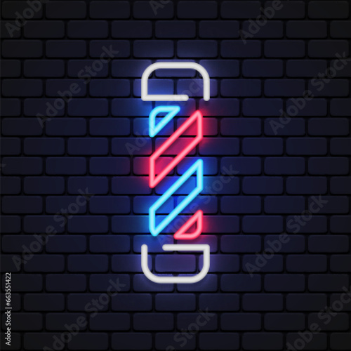 Vintage barber icon neon, great design for any purposes. Vector illustration