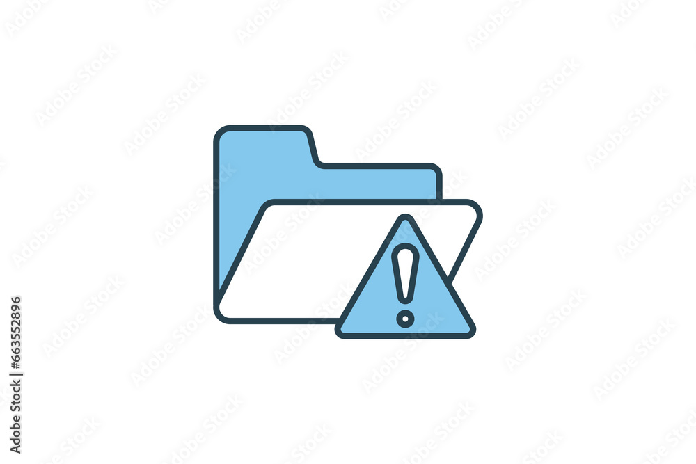 Folder error icon. Folder with exclamation mark. icon related to warning, notification. suitable for app, user interfaces, printable etc. Flat line icon style. Simple vector design editable Folder error icon. Folder with exclamation mark. icon related to warning, notification. suitable for app, user interfaces, printable etc. Flat line icon style. Simple vector design editable
