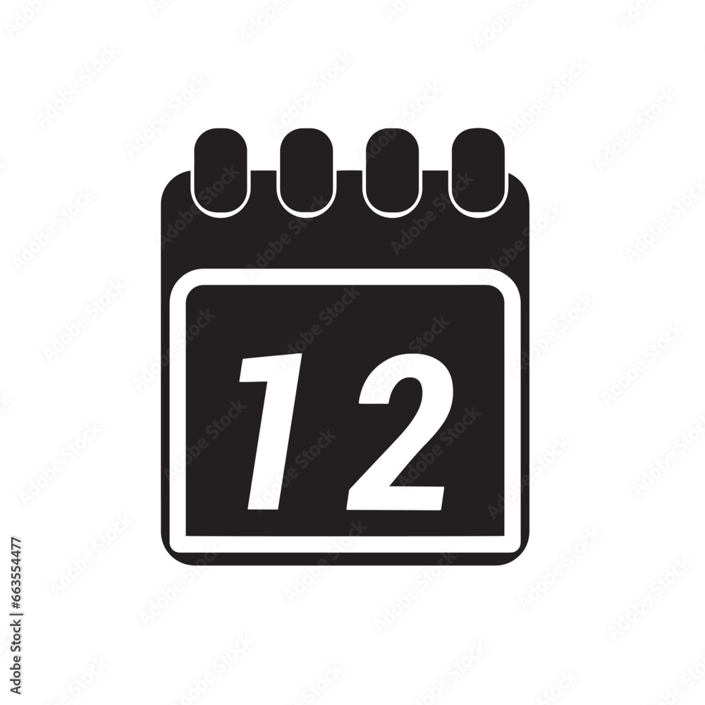 Page of calendar displaying day 12. Illustration
Page of calendar displaying day 12. Illustration