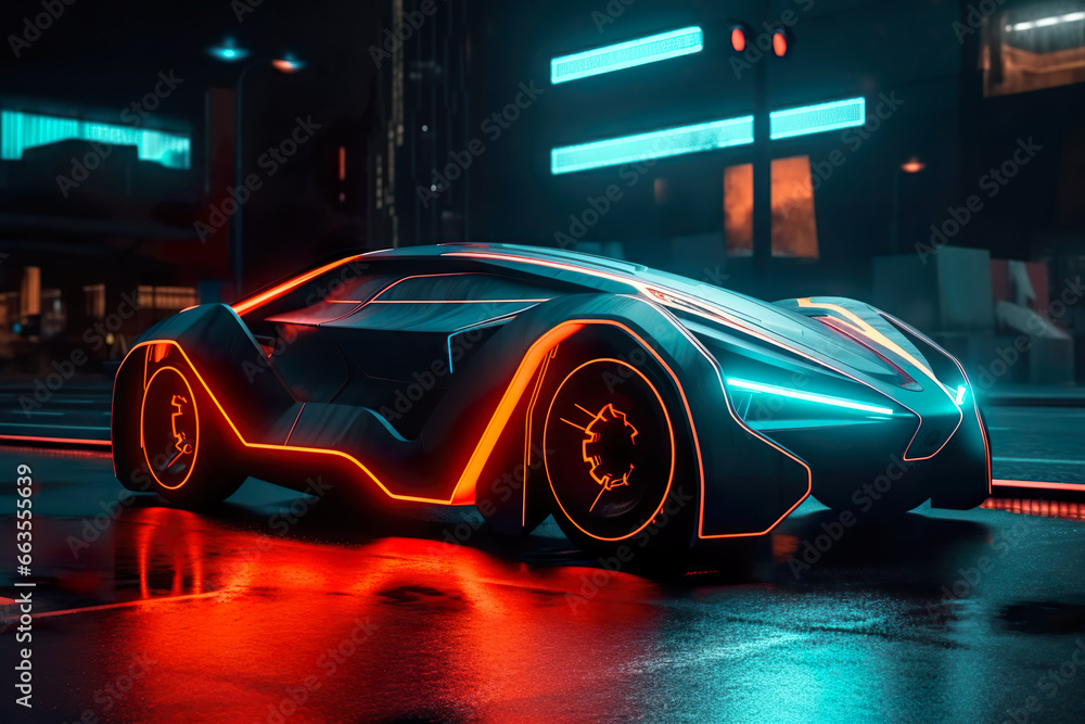 concept design exotic futuristic super sports Car. electric racing car