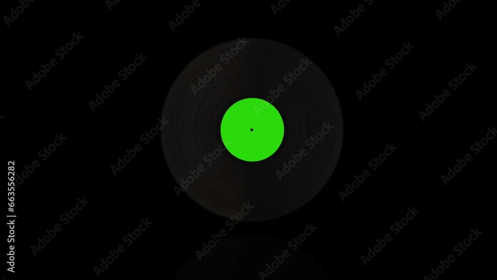 Green Vinyl Record turns on itself - loop animation Green Vinyl Record turns on itself - loop animation
