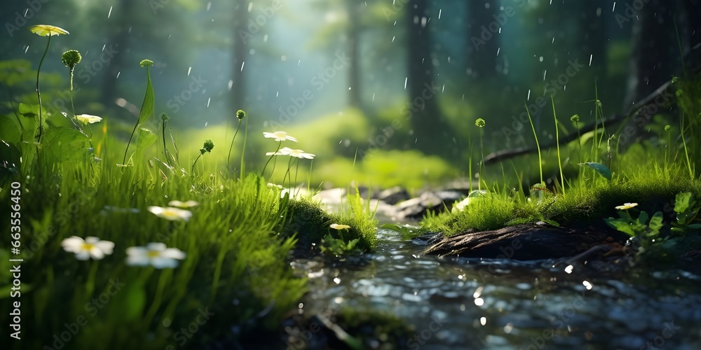 Natural landscape in rainy weather Natural landscape in rainy weather