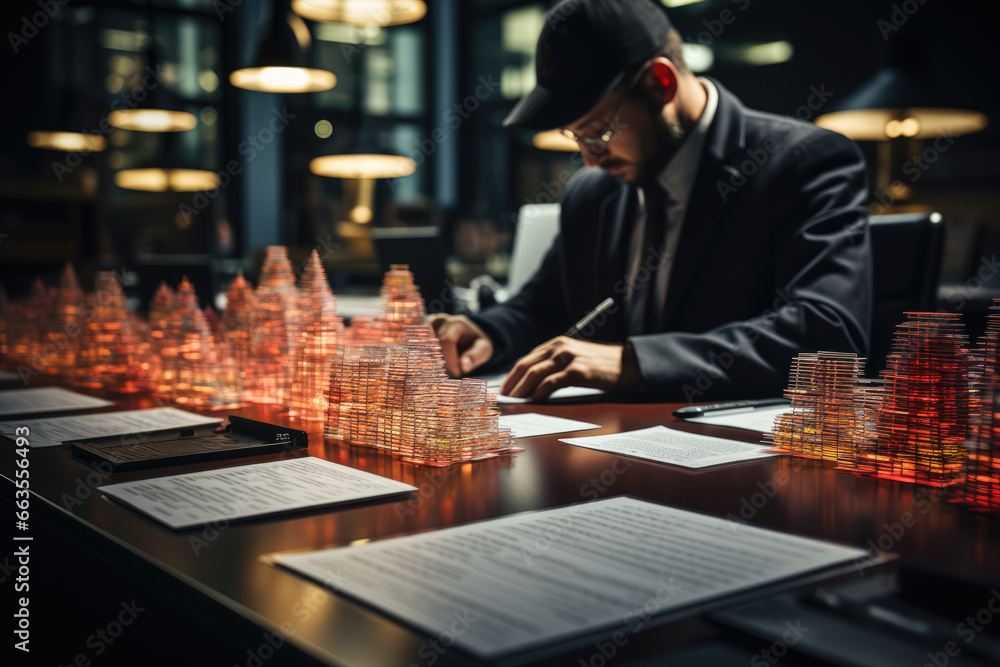 A compliance officer ensuring that a company adheres to regulations and legal requirements, minimizing legal risks. Concept of regulatory compliance. Generative Ai. A compliance officer ensuring that a company adheres to regulations and legal requirements, minimizing legal risks. Concept of regulatory compliance. Generative Ai.