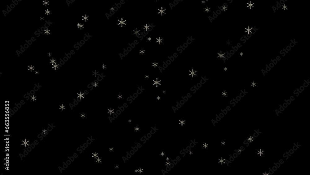 snowflakes animation on black background snowflakes animation on black background