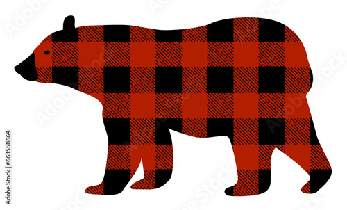 Buffalo plaid bear shape

