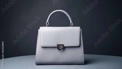 luxury women bag on a gray background.