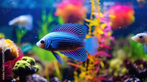 Colorful fish in an aquarium