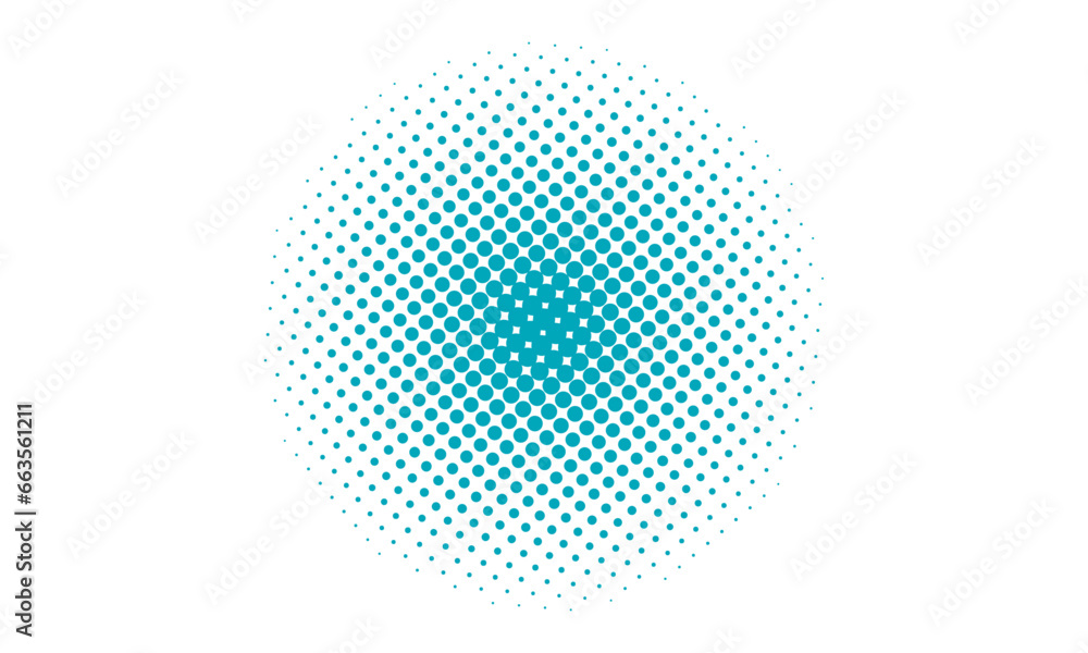 Circular Transparent Blue Vector Color Halftone Dots Pattern