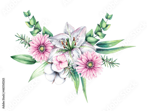 Compositions with flowers for cards, invitations, patterns
