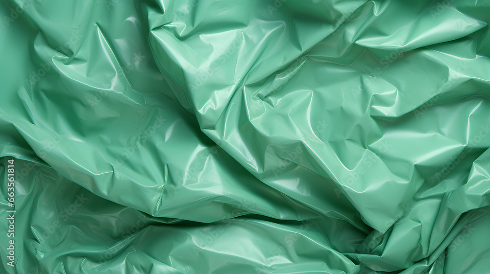 Wrinkled green plastic texture. Concept of sustainability. Background. Wrinkled green plastic texture. Concept of sustainability. Background.