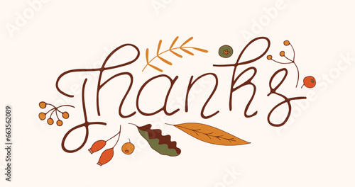 Thanksgiving Day poster for the holiday. Background for postcard, autumn icon. Autumn. Place for text. Vector illustration