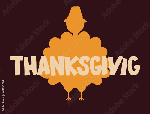 Thanksgiving Day poster for the holiday. Background for postcard, autumn icon. Autumn. Place for text. Vector illustration