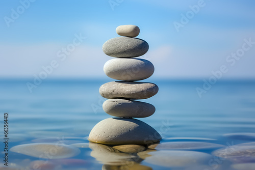 A Stack of Rocks Sitting on Top of a Body of Water