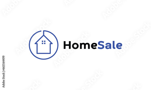 Minimalist logo house shop market sale online business concept modern symbol real estate building residential property business architecture commerce