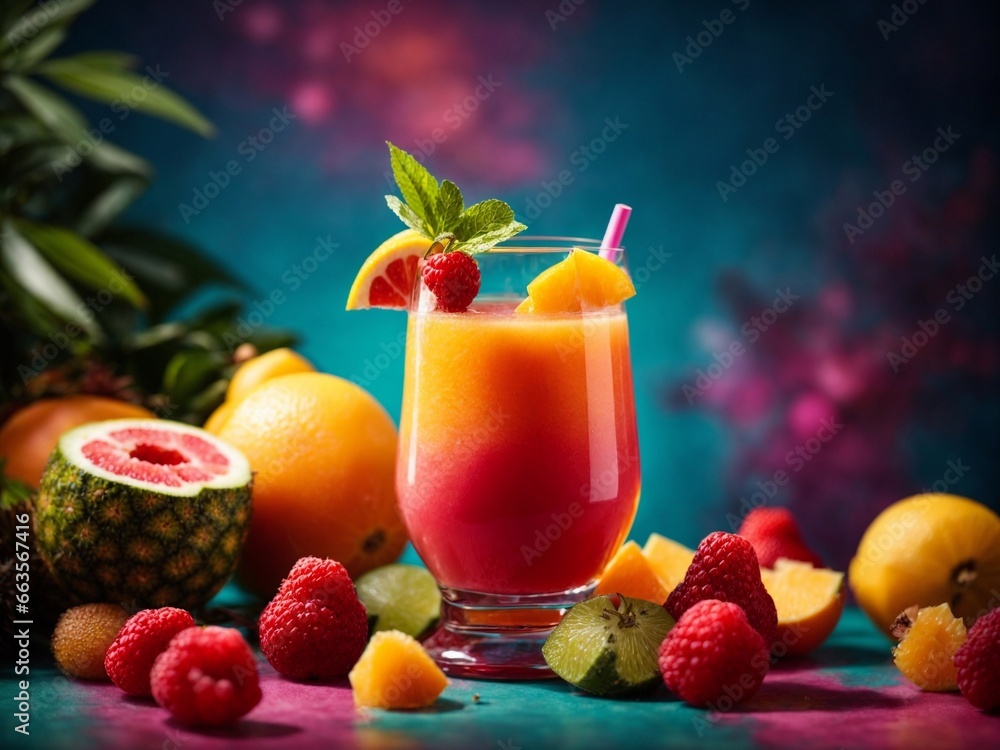 A refreshing glass of tropical juice A refreshing glass of tropical juice