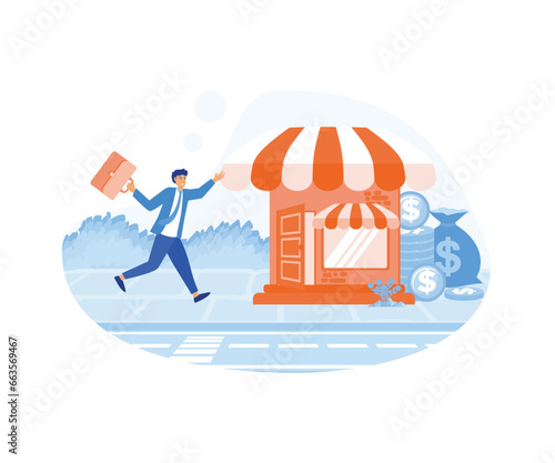 Franchise banner. Franchising business branch expansion. flat vector modern illustration 