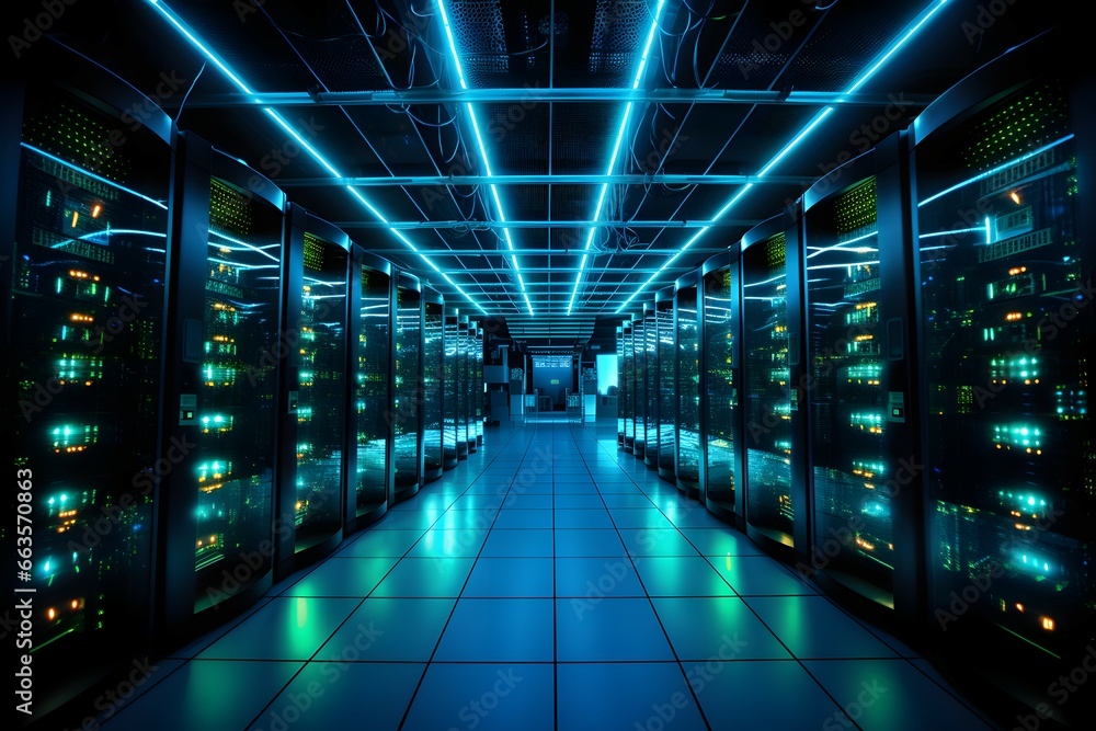 server room in a data tech company server room in a data tech company