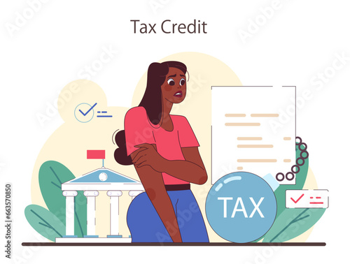 Tax credit. Financial efficiency, budgeting and economy idea.