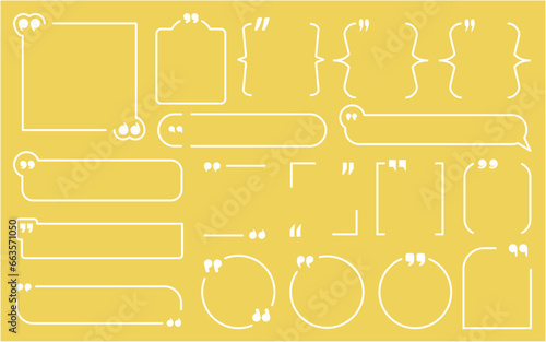 引用のフレームデザイン _ 編集可能 ベクター 素材 セット 黄色 コピースぺース 余白 空白