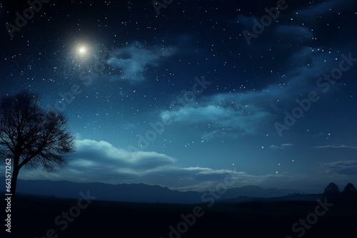 sky at night with moon. Generative AI