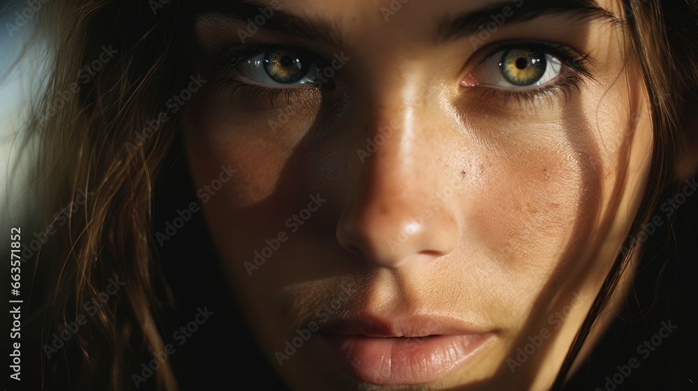 An intimate portrait of a woman,feeling sad, mental health,revealing intricate details of their face An intimate portrait of a woman,feeling sad, mental health,revealing intricate details of their face