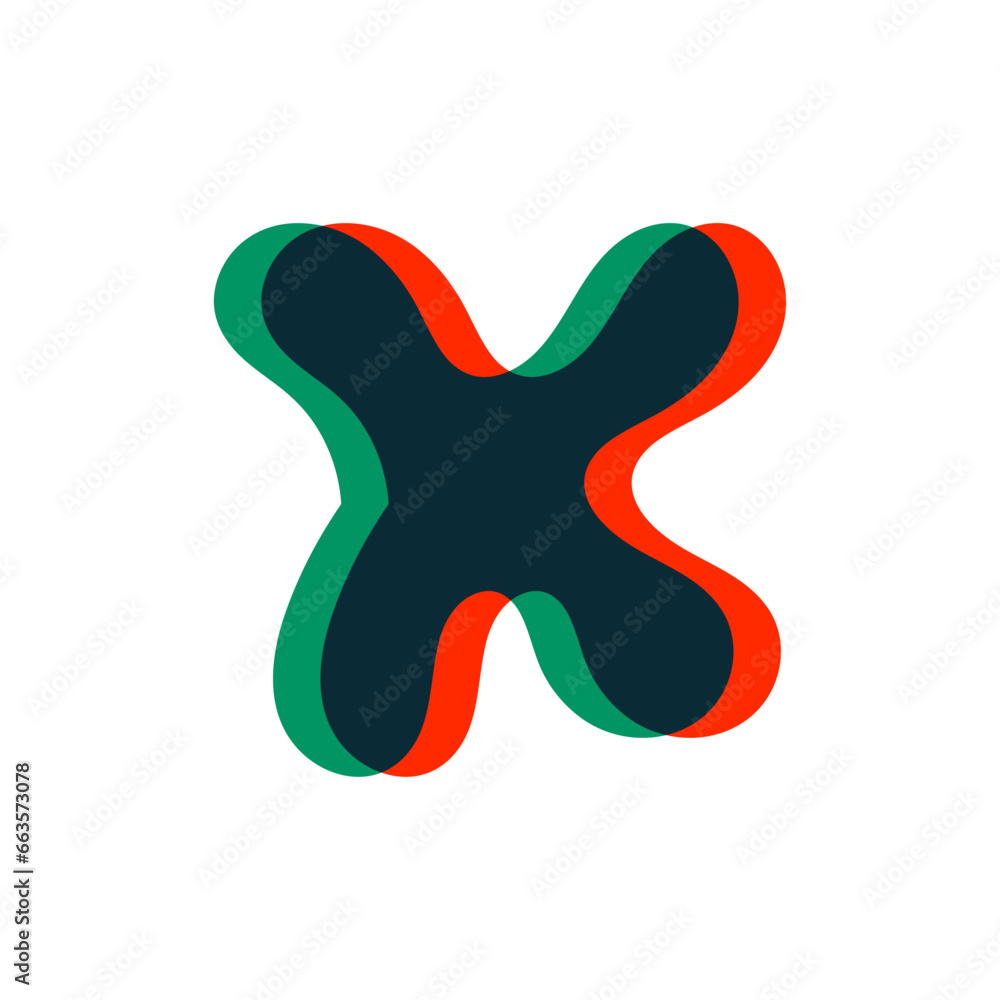 Letter X logo with stereo effect. Perfect to use in any disco labels, dj logos, electromusic posters, bright identity, etc. Letter X logo with stereo effect. Perfect to use in any disco labels, dj logos, electromusic posters, bright identity, etc.