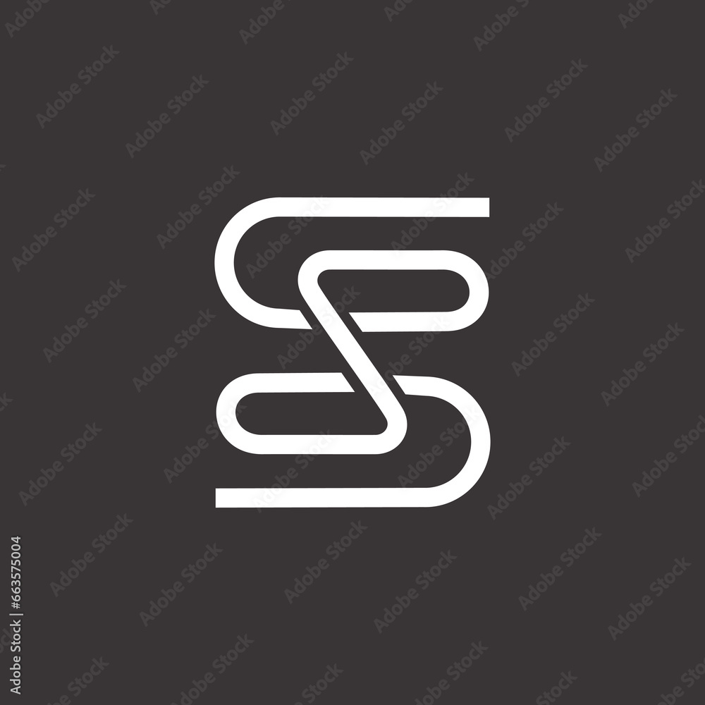 The monogram is the letter S and S . Elegant and outline. The monogram is the letter S and S . Elegant and outline.