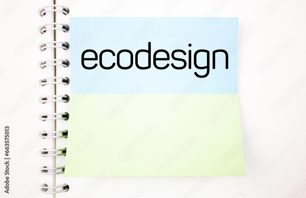 ECODESIGN text on paper. Ecodesign, product development, environmental protection. ECODESIGN text on paper. Ecodesign, product development, environmental protection.