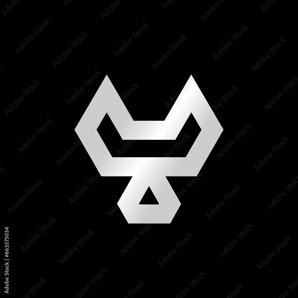 The monogram is the letter Y Silver. Elegant and outline. The monogram is the letter Y Silver. Elegant and outline.