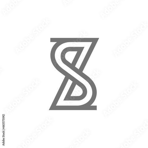 The monogram is the letter S and Z . Elegant and outline.