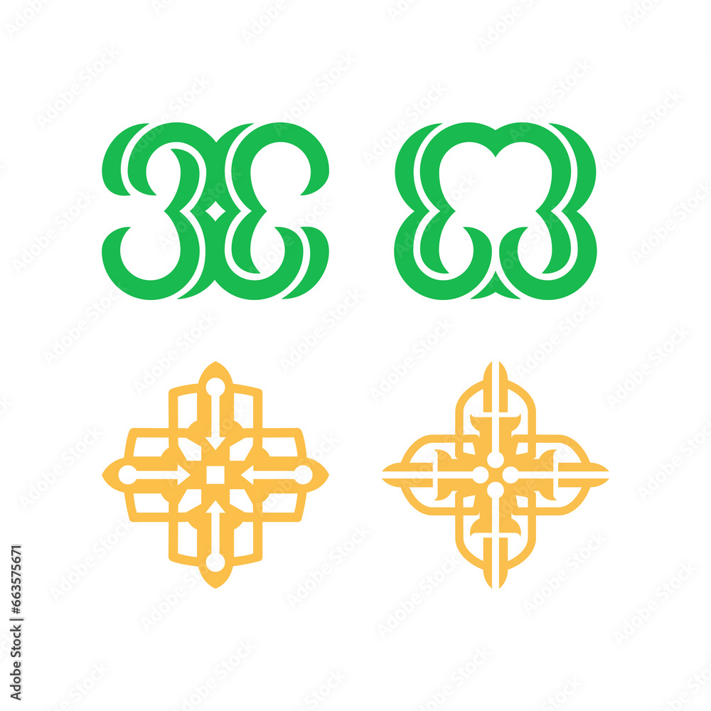 The monogram is the roket and 33. Ornament, elegant and outline. The monogram is the roket and 33. Ornament, elegant and outline.