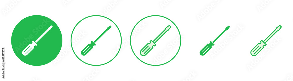 Screwdriver icon set. tools icon vector Screwdriver icon set. tools icon vector