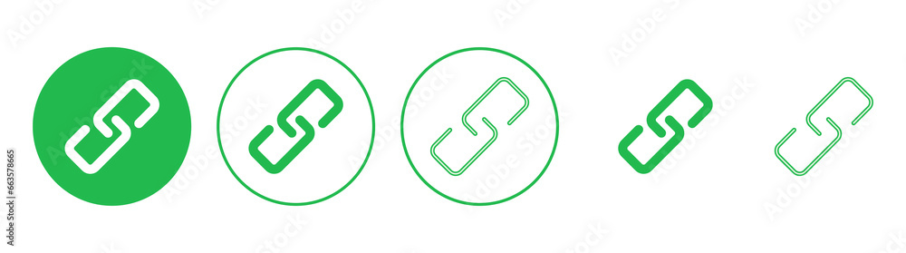 Link icon set. Hyperlink chain symbol. Link icon set. Hyperlink chain symbol.