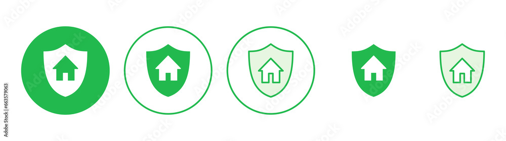 Home insurance icon set. home protection icon Home insurance icon set. home protection icon