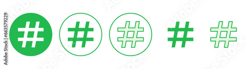 Hashtag icon set. hashtag symbol