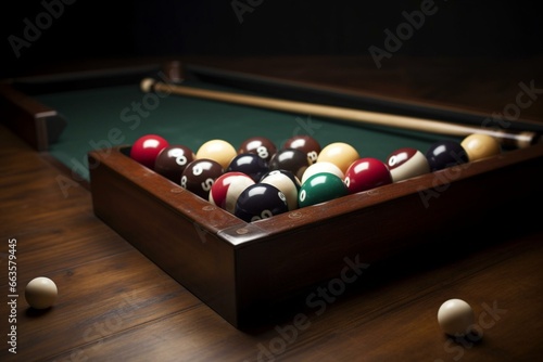 Game of billiards with a cubic ball 4. Generative AI photo