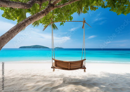 Tropical beach panorama as summer relax landscape
