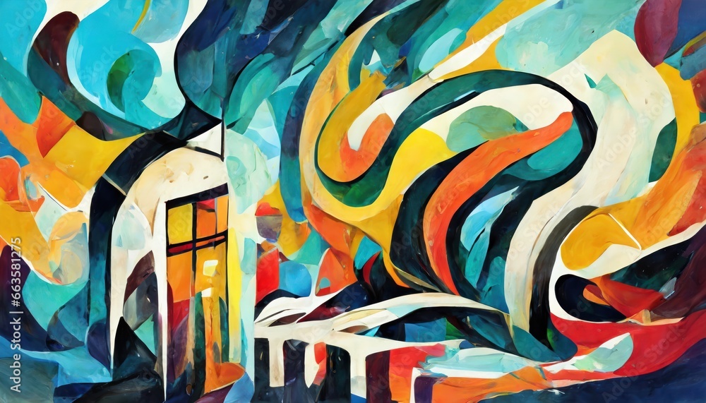 Obraz premium asian style watercolor landscape