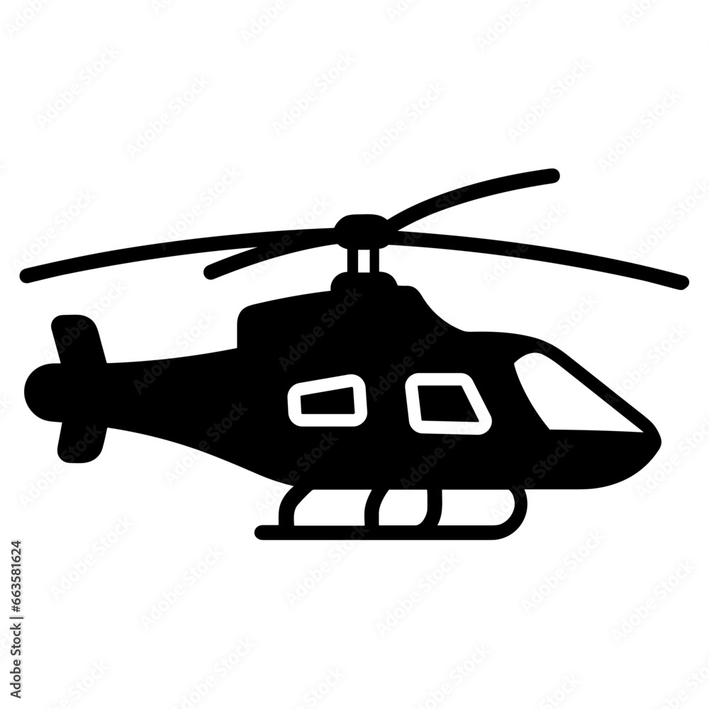 Icon Vector of Helicopter in Trendy Flat Isolated on White Background. SVG