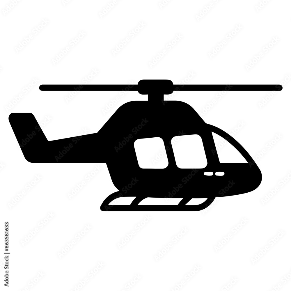 Icon Vector of Helicopter in Trendy Flat Isolated on White Background. SVG Icon Vector of Helicopter in Trendy Flat Isolated on White Background. SVG
