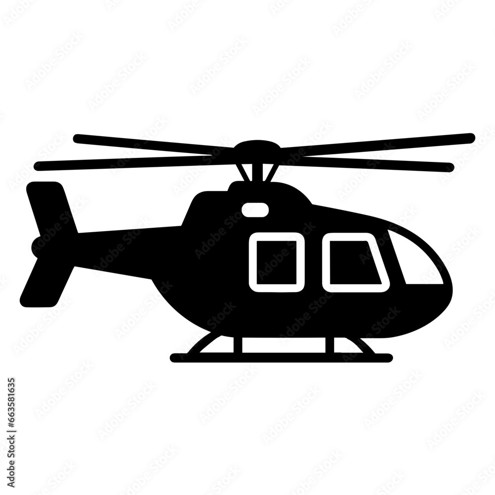 Icon Vector of Helicopter in Trendy Flat Isolated on White Background. SVG Icon Vector of Helicopter in Trendy Flat Isolated on White Background. SVG