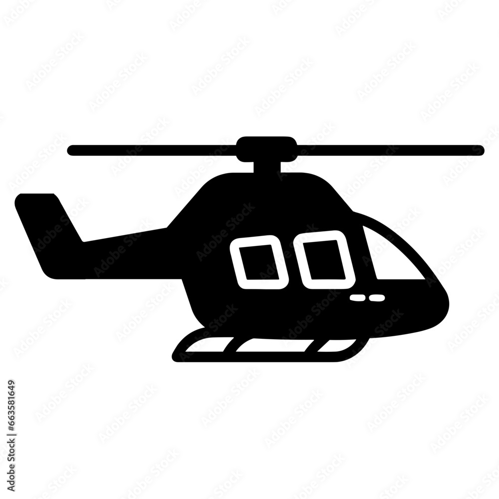 Icon Vector of Helicopter in Trendy Flat Isolated on White Background. SVG Icon Vector of Helicopter in Trendy Flat Isolated on White Background. SVG