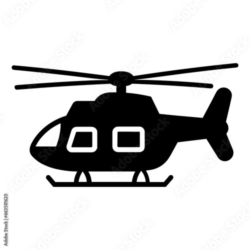Icon Vector of Helicopter in Trendy Flat Isolated on White Background. SVG