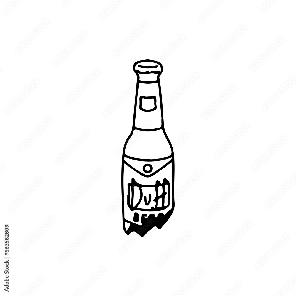 vector illustration of broken bottle doodle vector illustration of broken bottle doodle