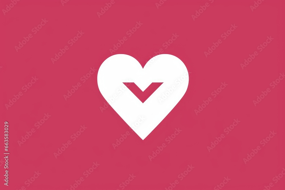 A heart with a check mark symbolizing completion or success