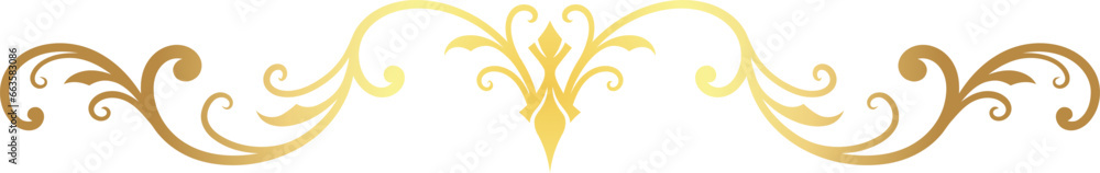 Fototapeta premium Gold floral ornament border vector