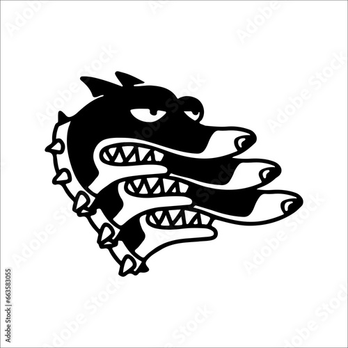 vector illustration of a fierce dog character