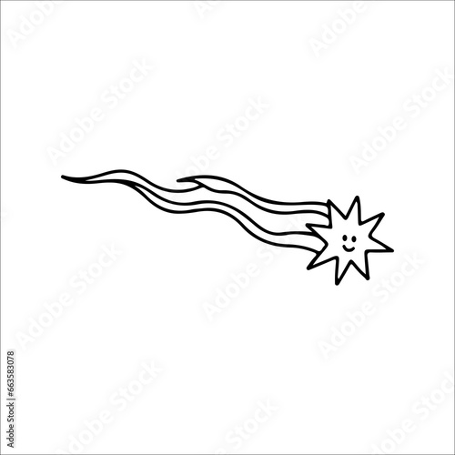 vector illustration of cute shooting star
