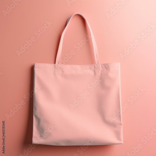 A pink bag hanging on a pink wall