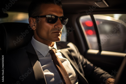 Chauffeur driver of the diplomatic consulate. Portrait with selective focus and copy space © top images